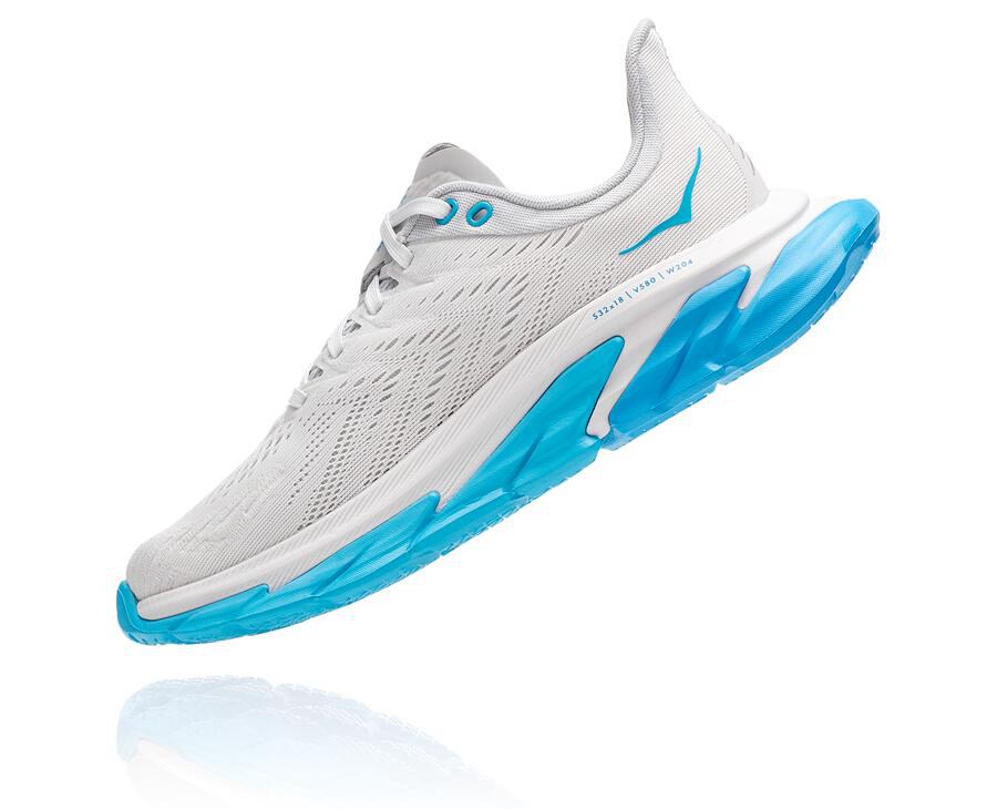 Hoka One One Clifton Edge Löparskor Dam - Vita/Blå - MBYKR-9103